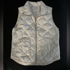 J crew off white cream quilted puffer vest